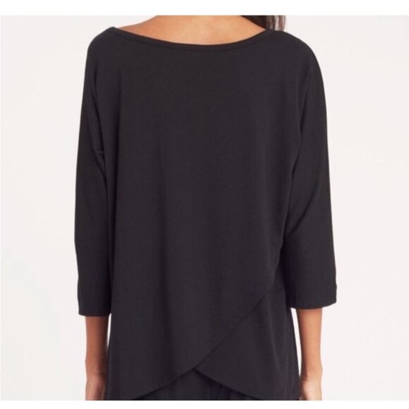 Cuyana womens top black scoop neck raglan sleeves - Picture 2 of 6